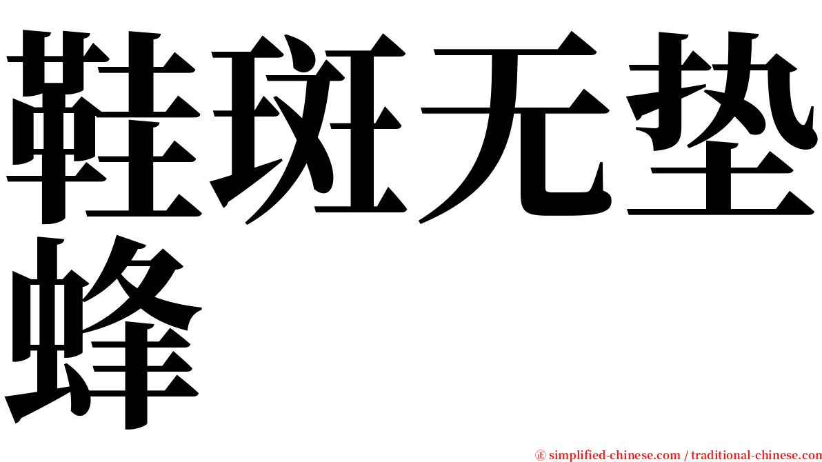 鞋斑无垫蜂 serif font