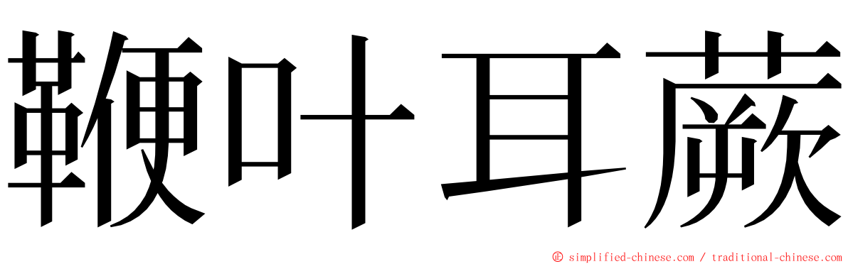 鞭叶耳蕨 ming font