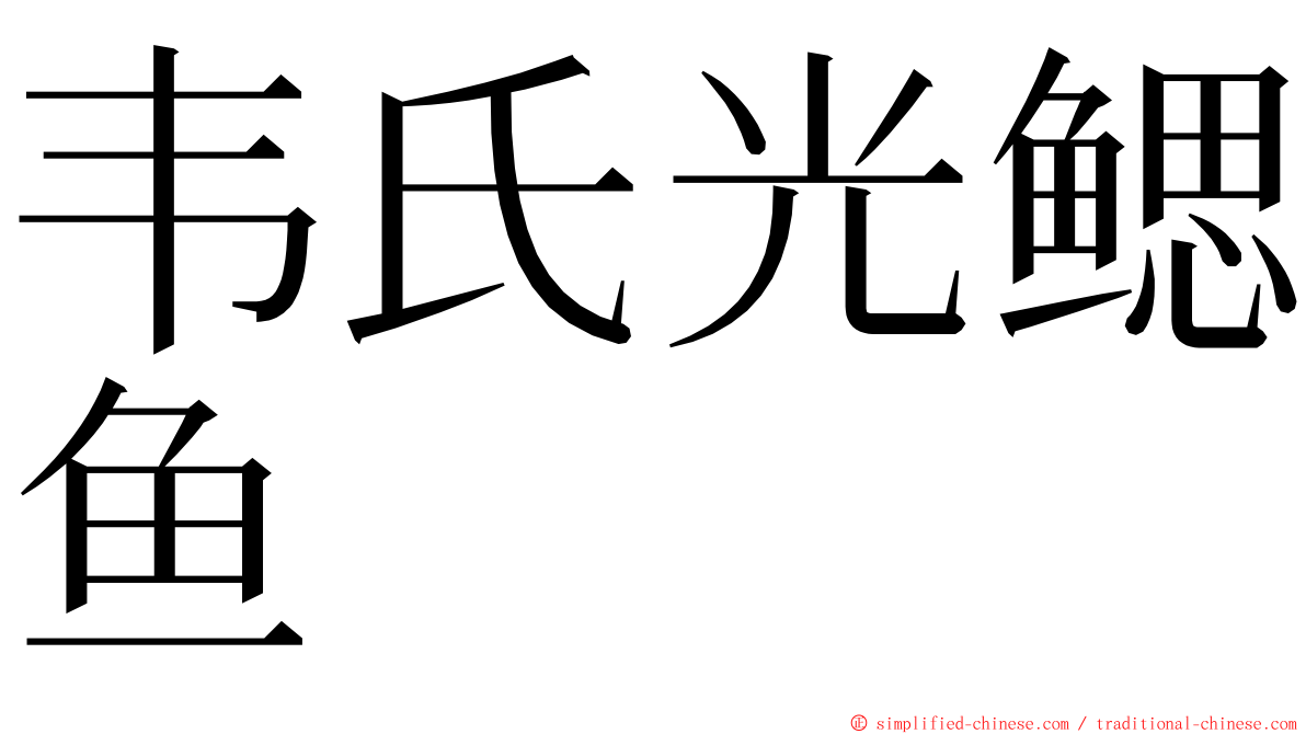 韦氏光鳃鱼 ming font