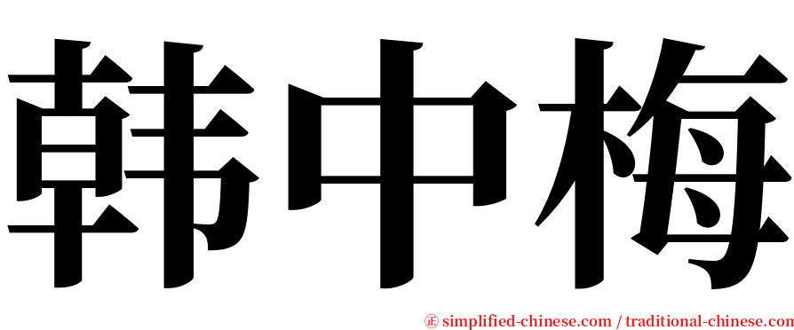 韩中梅 serif font