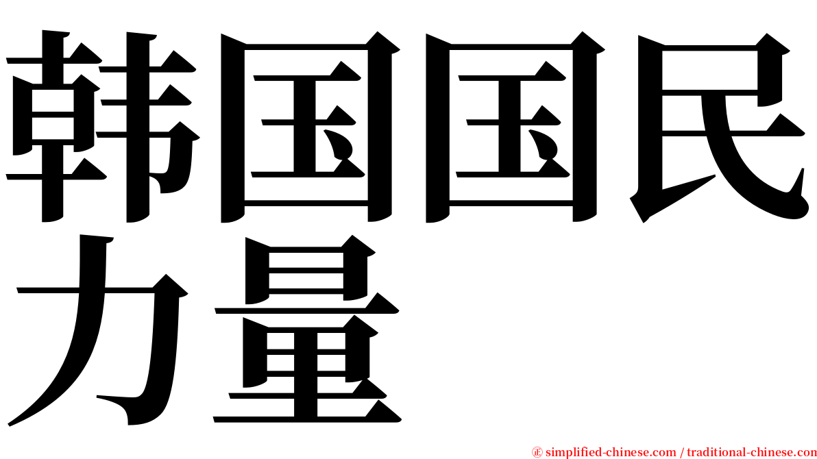 韩国国民力量 serif font