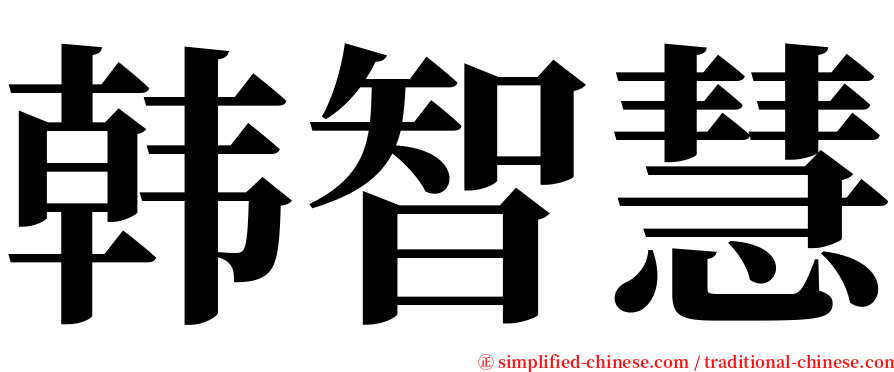 韩智慧 serif font