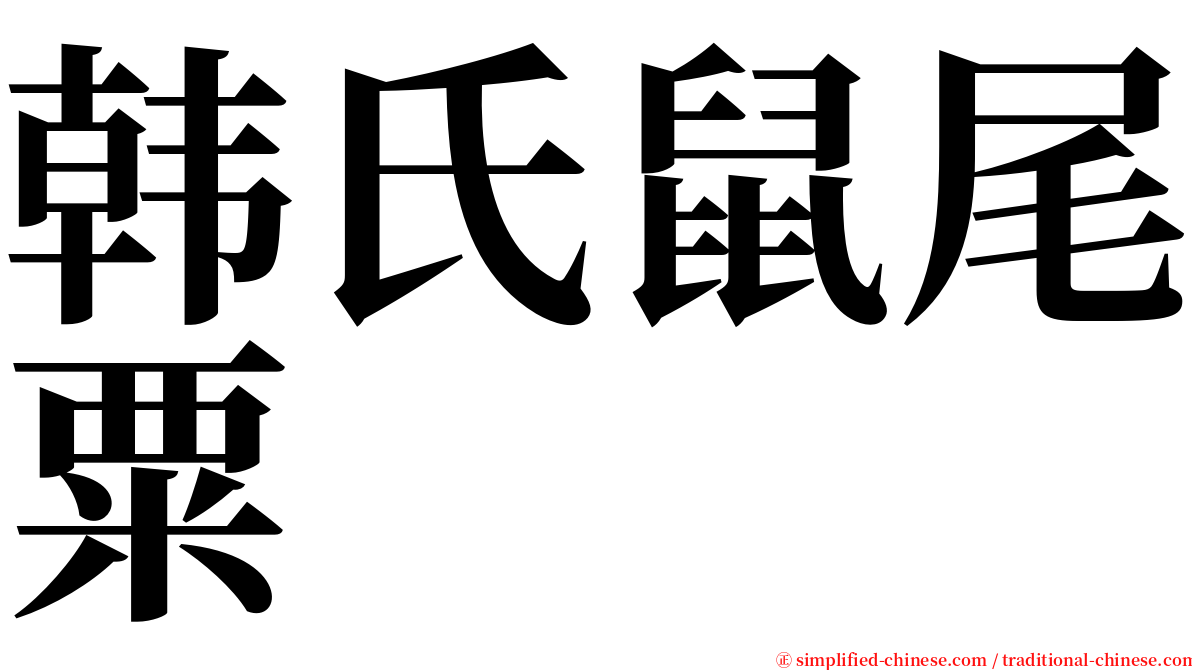 韩氏鼠尾粟 serif font