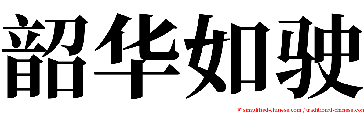 韶华如驶 serif font