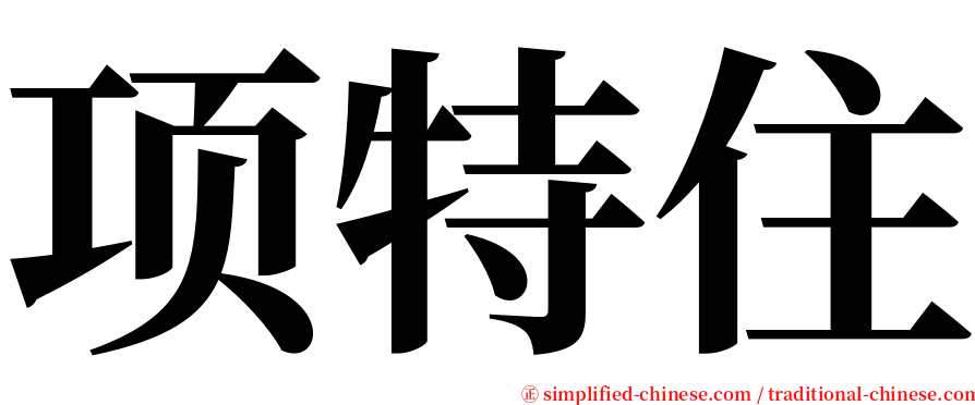 项特住 serif font