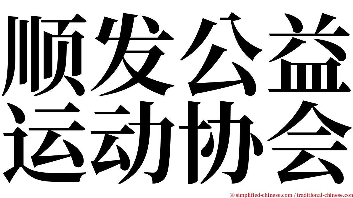 顺发公益运动协会 serif font