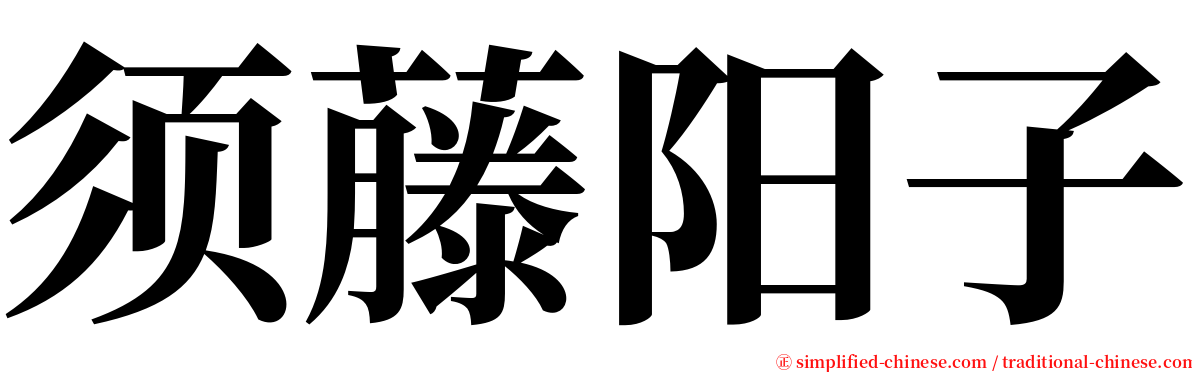 须藤阳子 serif font