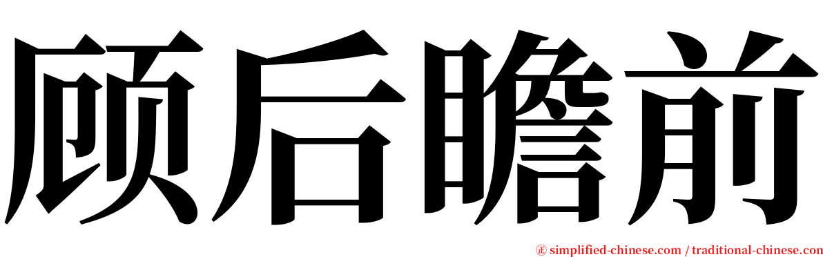 顾后瞻前 serif font