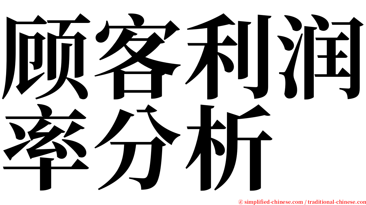 顾客利润率分析 serif font