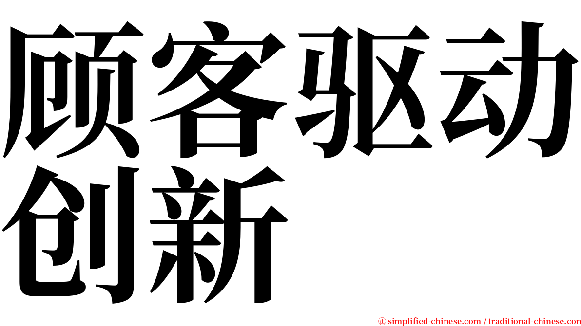 顾客驱动创新 serif font