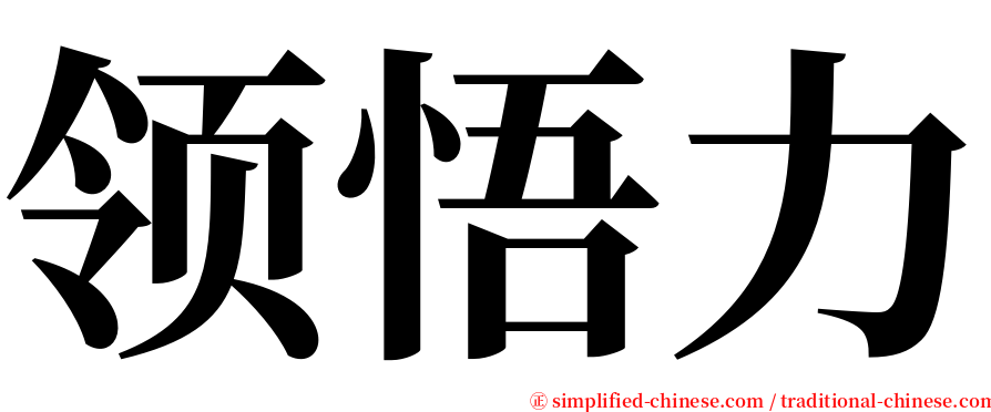 领悟力 serif font