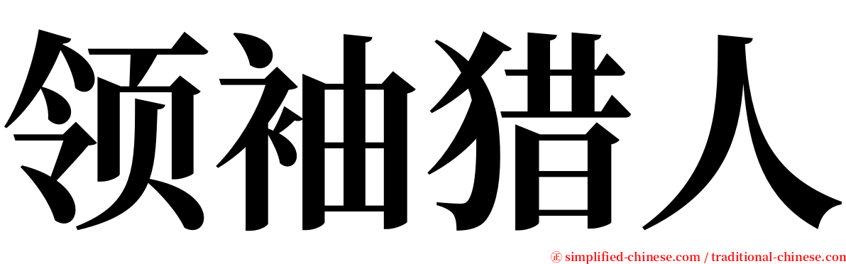 领袖猎人 serif font