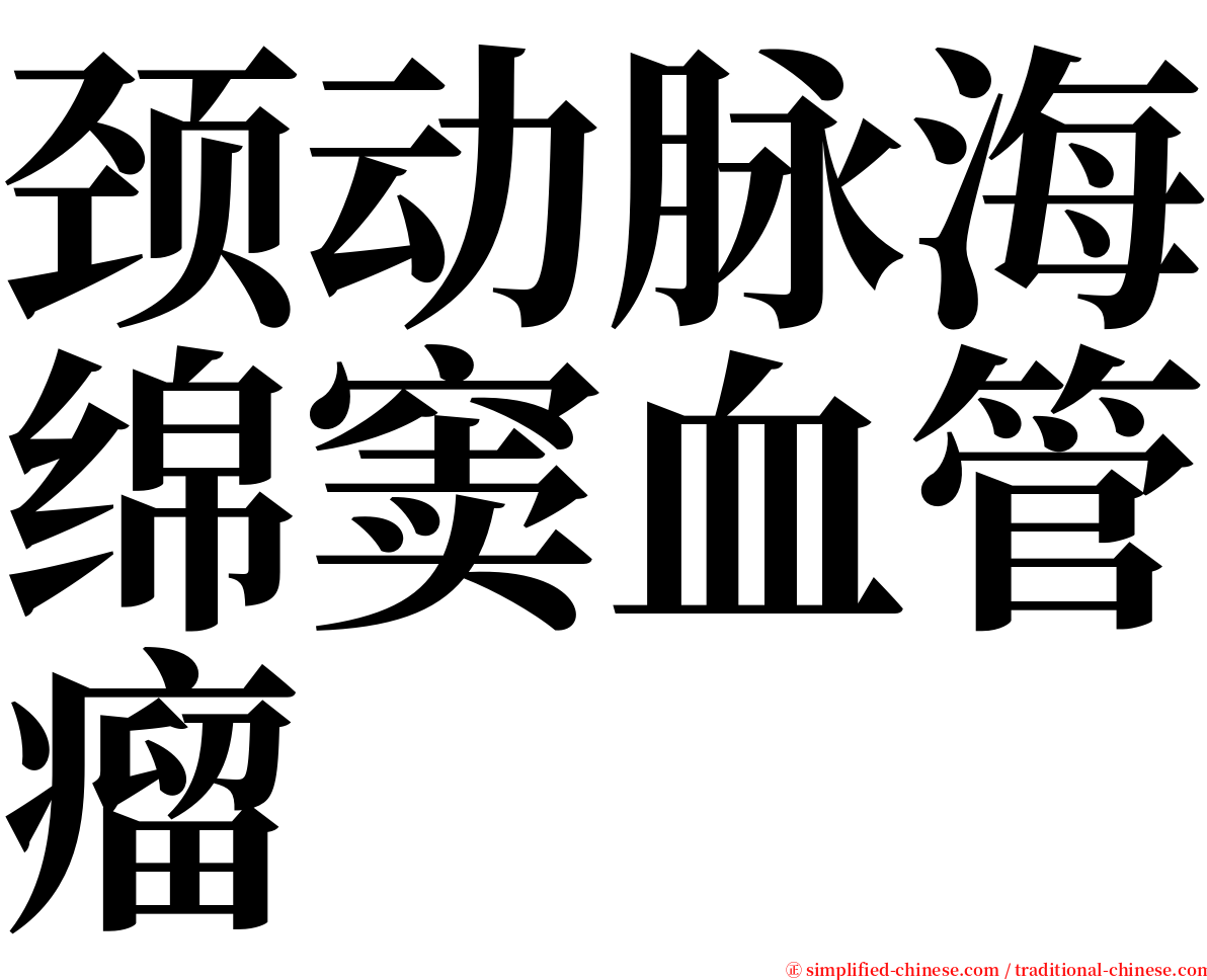 颈动脉海绵窦血管瘤 serif font