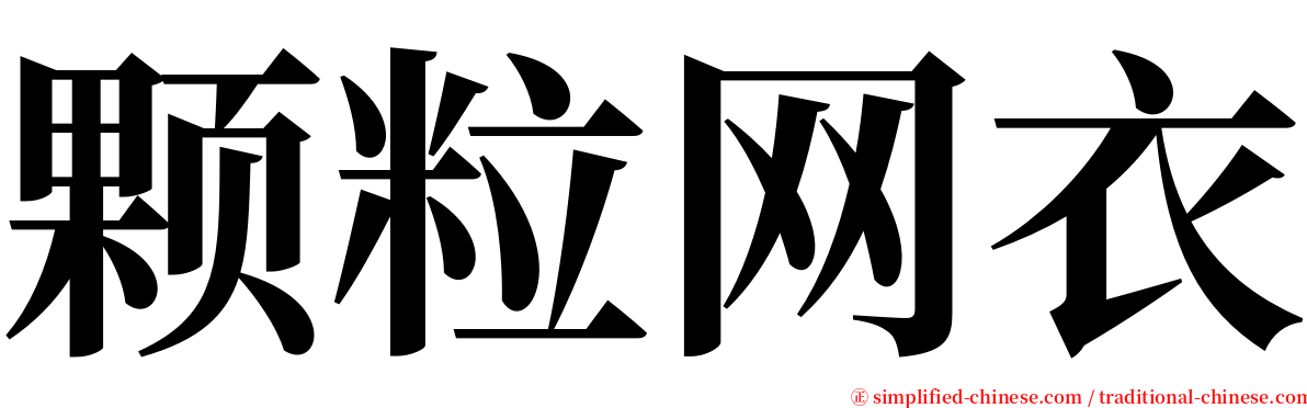 颗粒网衣 serif font