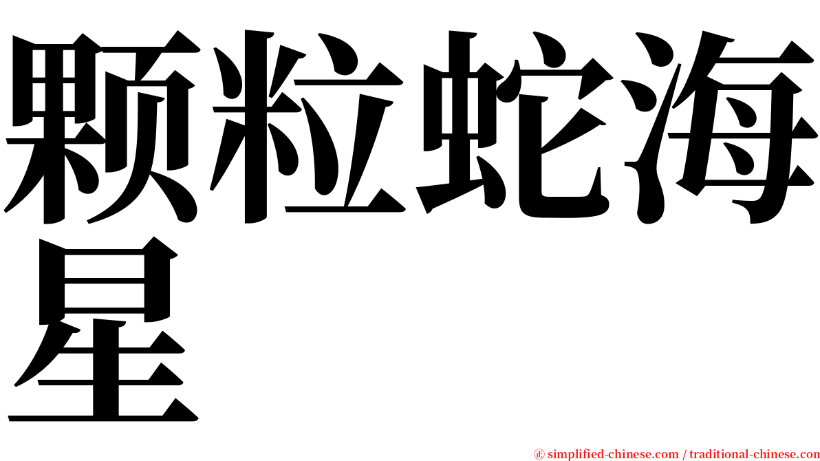 颗粒蛇海星 serif font