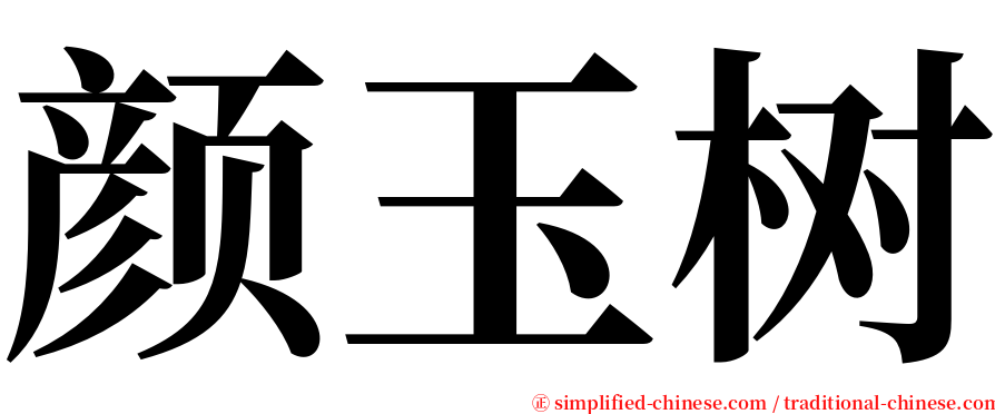 颜玉树 serif font