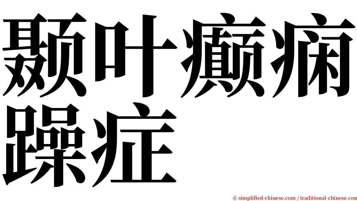 颞叶癫痫躁症 serif font