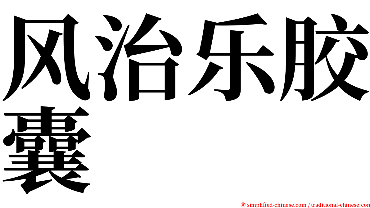 风治乐胶囊 serif font