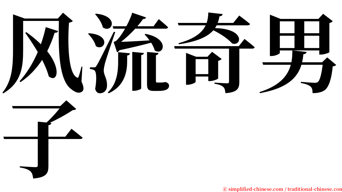 风流奇男子 serif font