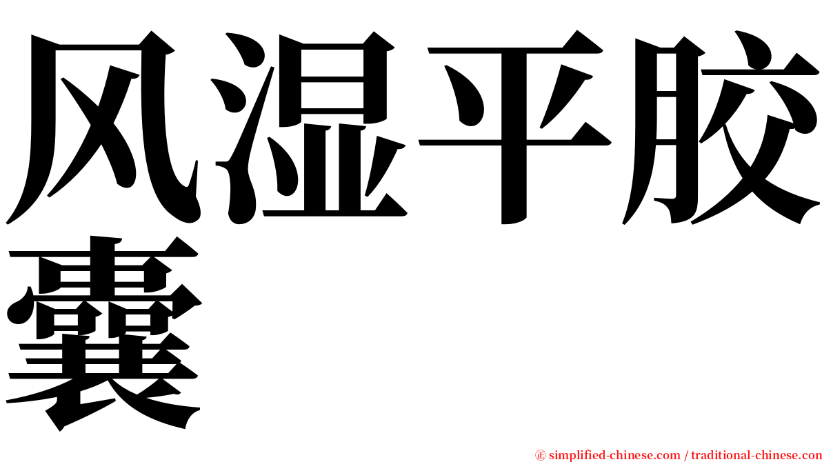 风湿平胶囊 serif font