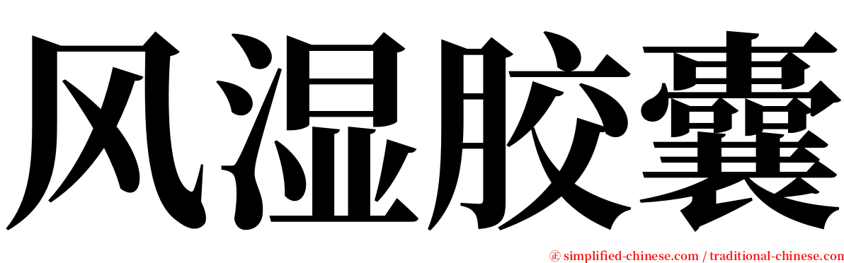 风湿胶囊 serif font