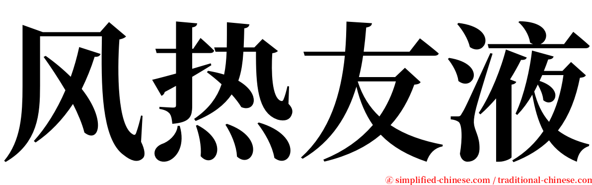 风热友液 serif font