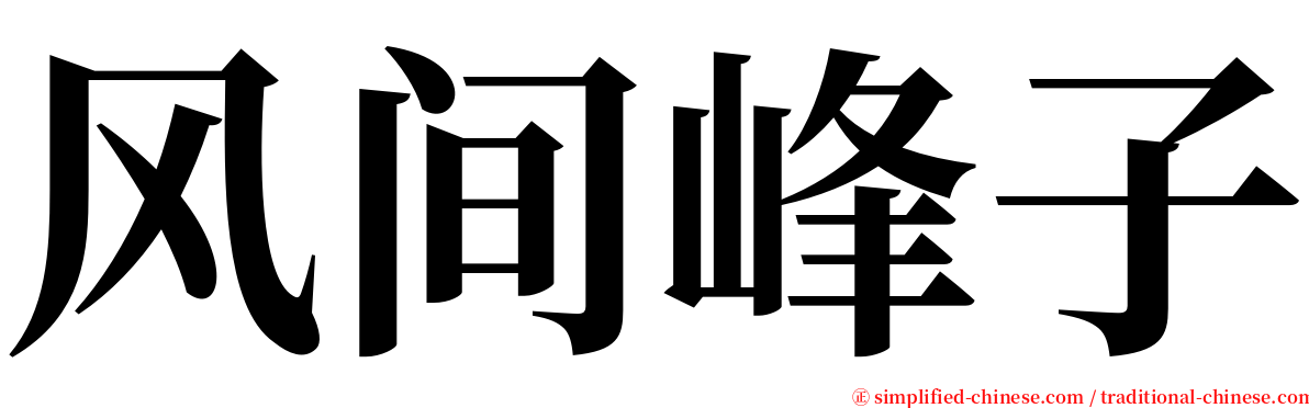 风间峰子 serif font