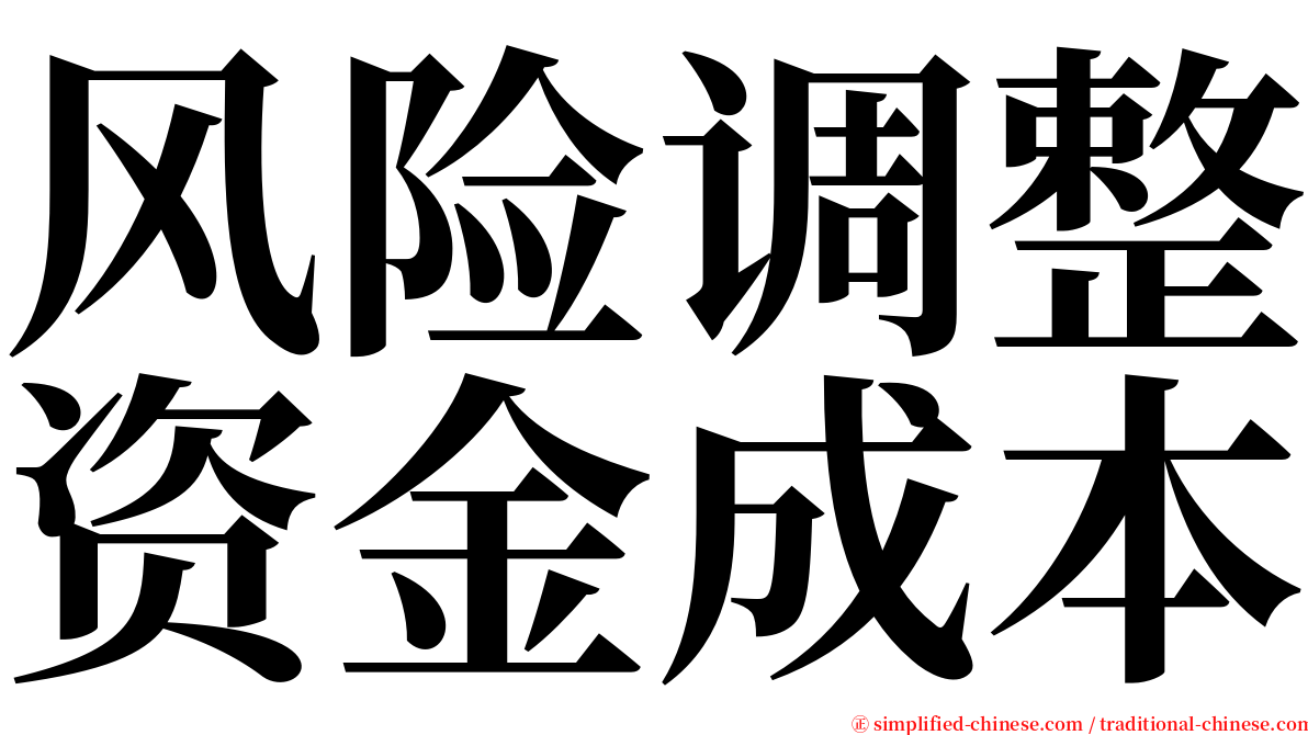 风险调整资金成本 serif font