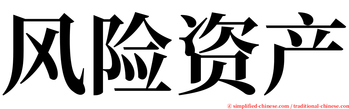 风险资产 serif font