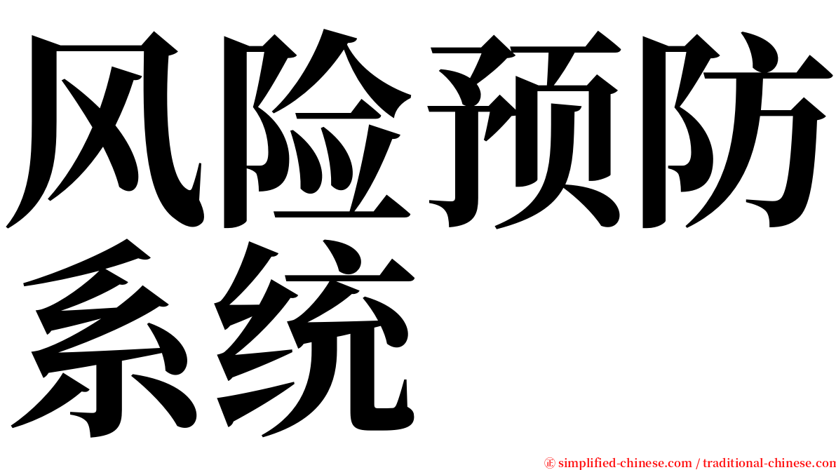 风险预防系统 serif font