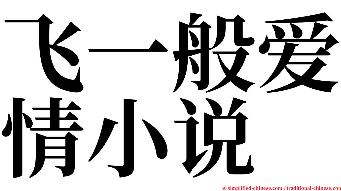 飞一般爱情小说 serif font