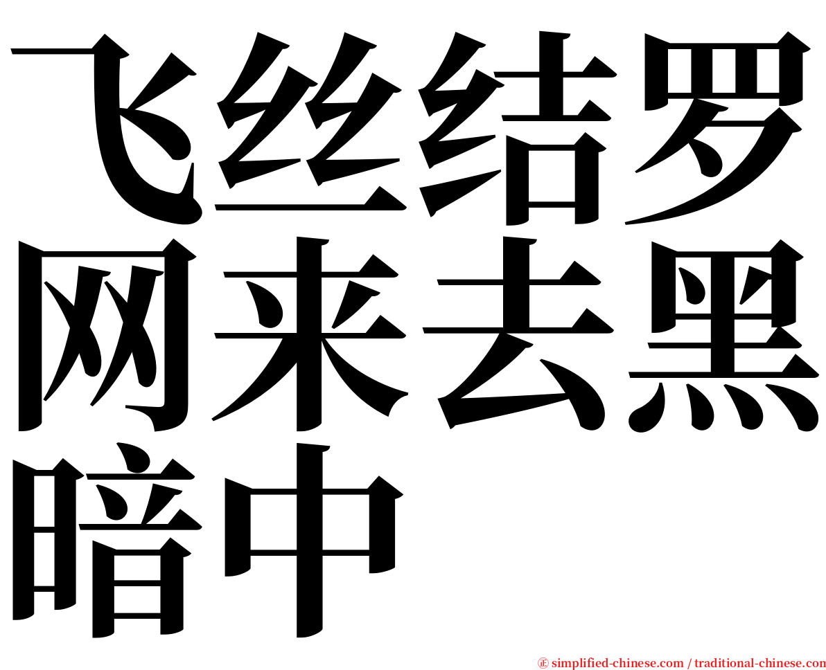 飞丝结罗网来去黑暗中 serif font