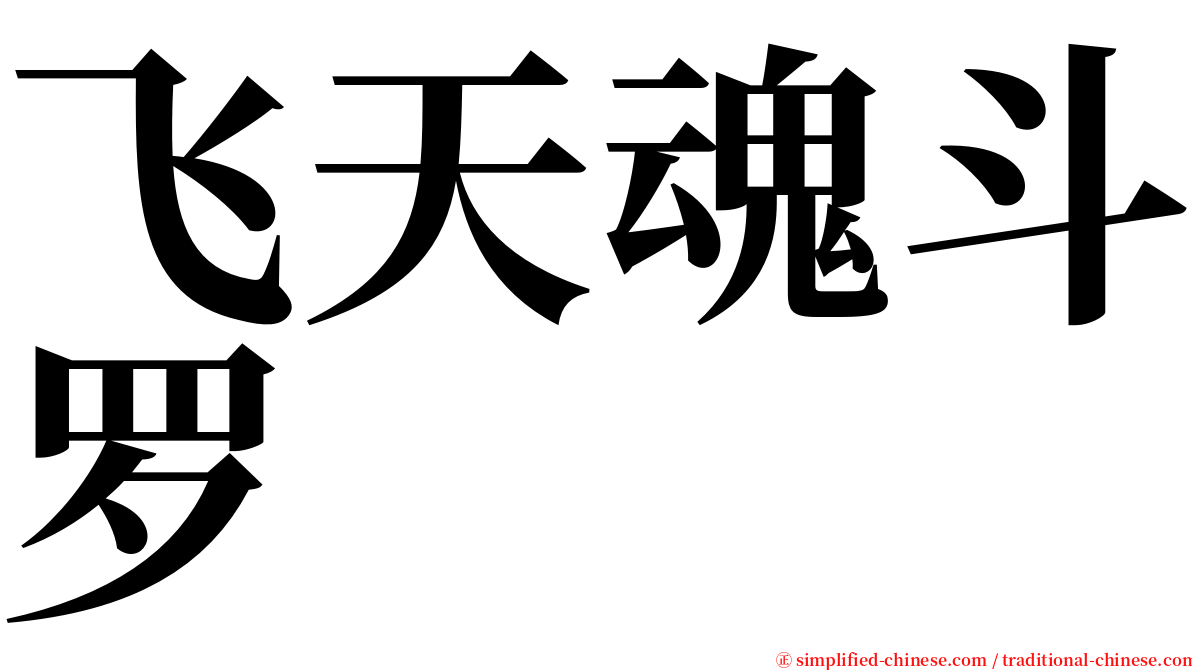 飞天魂斗罗 serif font