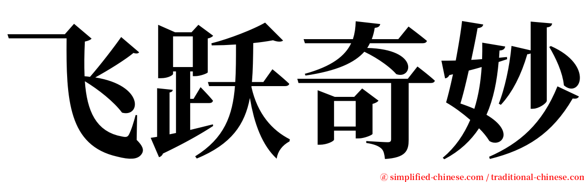 飞跃奇妙 serif font