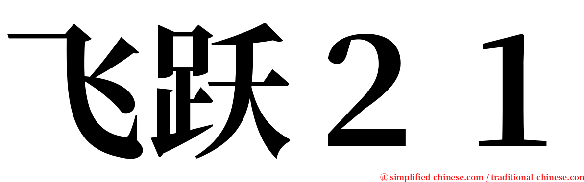 飞跃２１ serif font