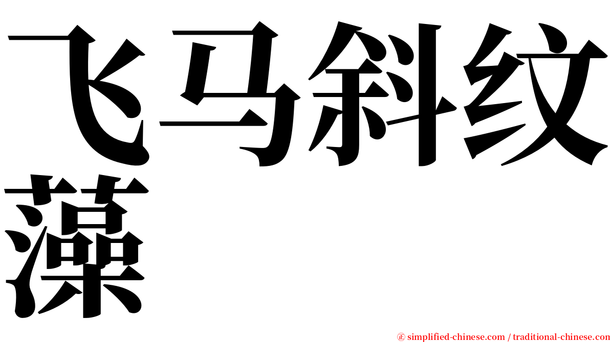 飞马斜纹藻 serif font