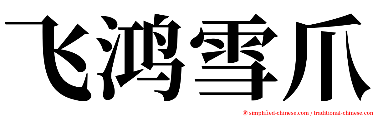 飞鸿雪爪 serif font