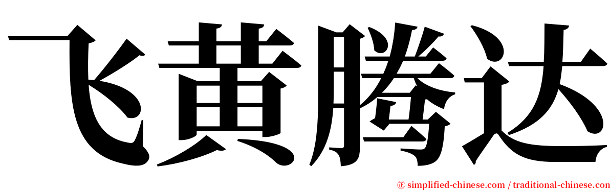 飞黄腾达 serif font