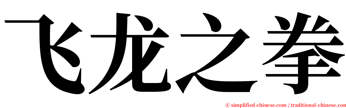 飞龙之拳 serif font