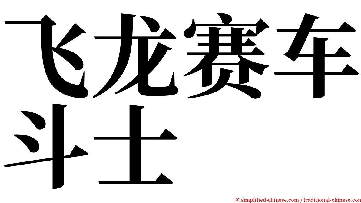 飞龙赛车斗士 serif font