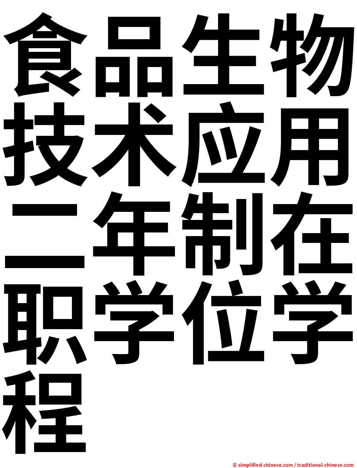 食品生物技术应用二年制在职学位学程