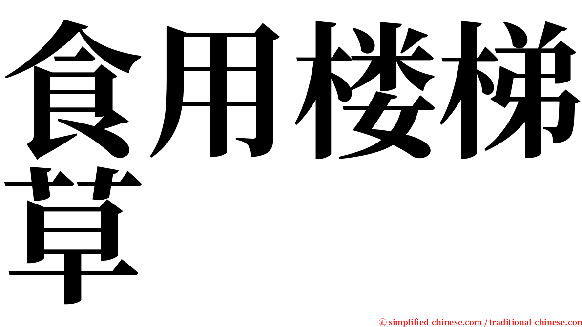 食用楼梯草 serif font