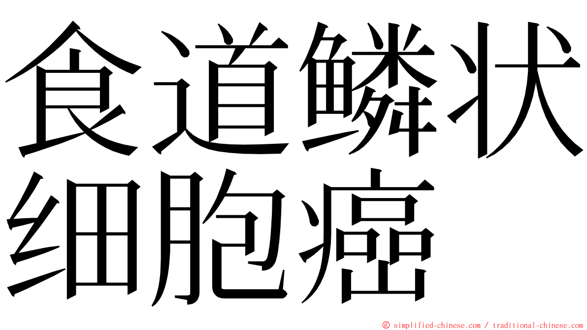 食道鳞状细胞癌 ming font