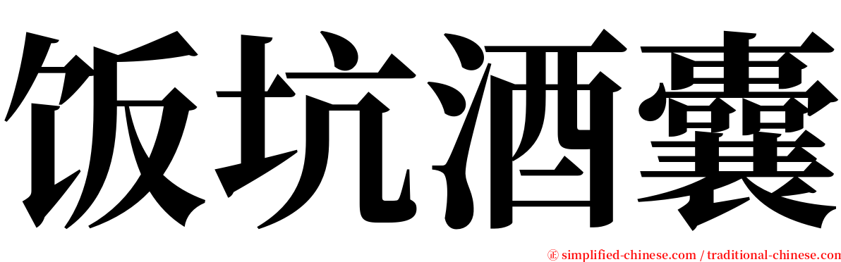 饭坑酒囊 serif font