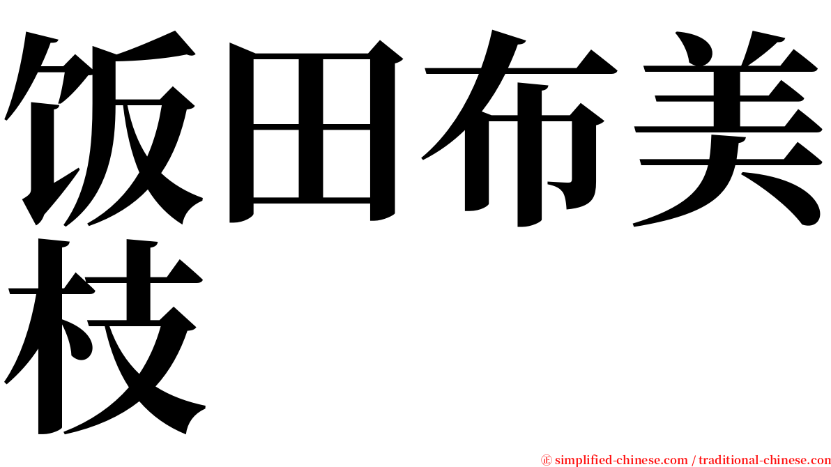 饭田布美枝 serif font