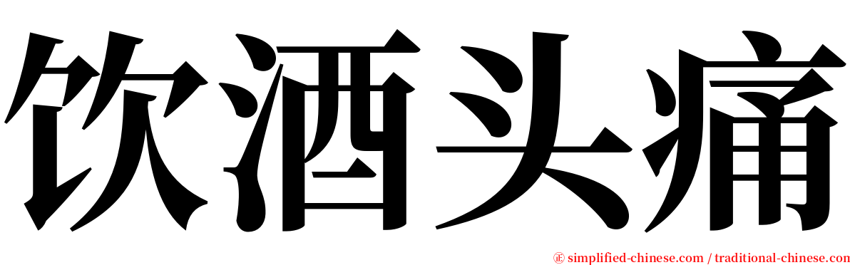 饮酒头痛 serif font