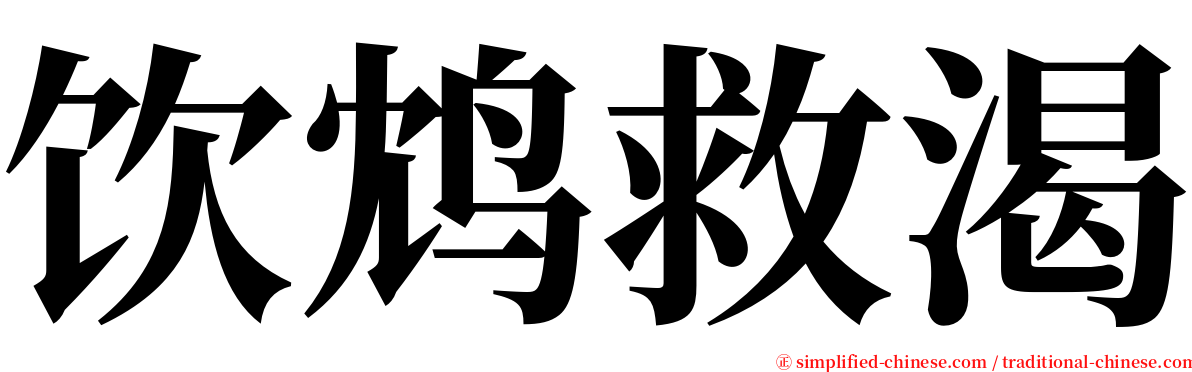 饮鸩救渴 serif font