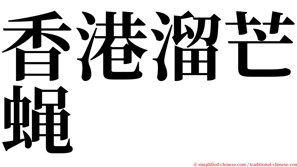 香港溜芒蝇 serif font