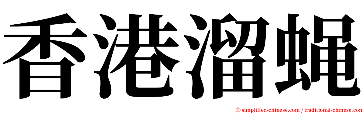 香港溜蝇 serif font
