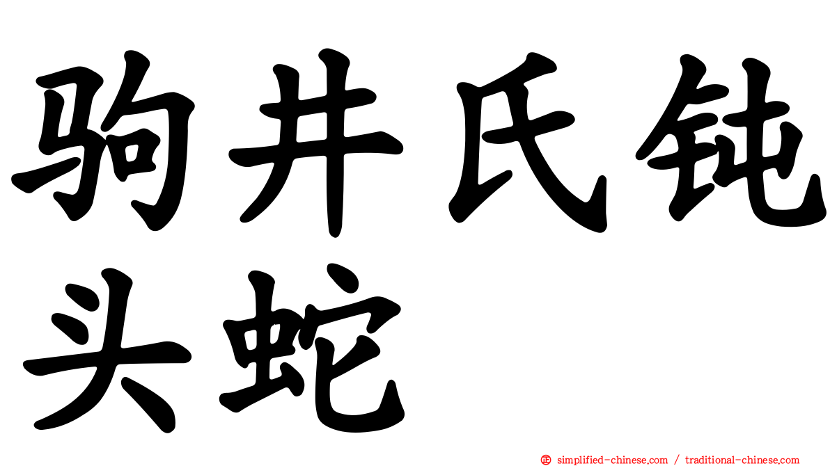 驹井氏钝头蛇